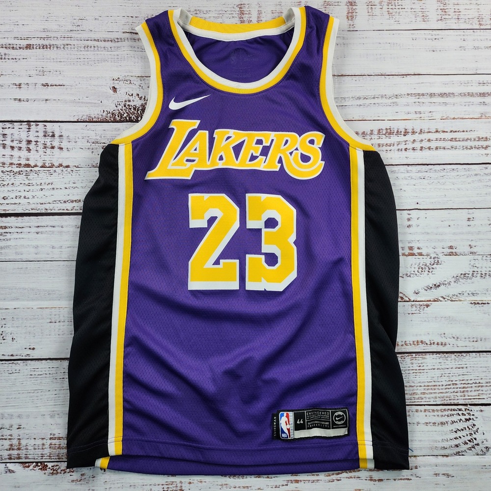 Nike LeBron James LA Lakers Statement Swingman Jersey #23 Men's 44 L Purple